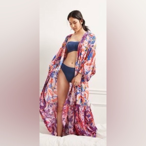 Anthropologie Colorful Floral Robe - Picture 5 of 5